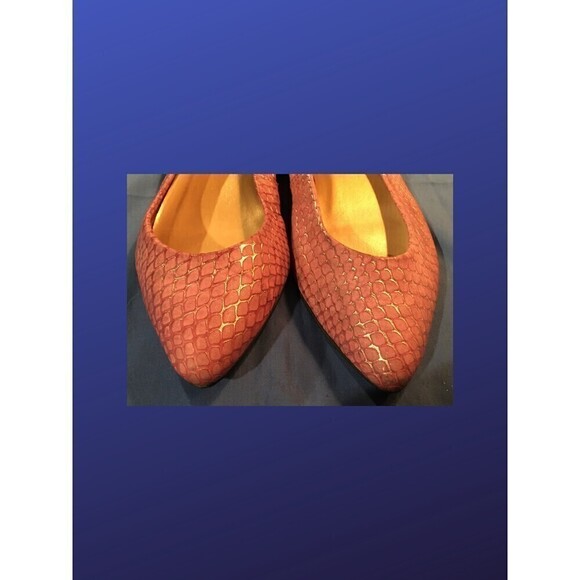 APT. 9 & CO. "Bullseye-6” Pointy Toe Flats,100% Leather, PINK REPTILE,10M, NWOB - Picture 7 of 9